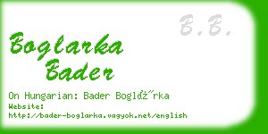 boglarka bader business card